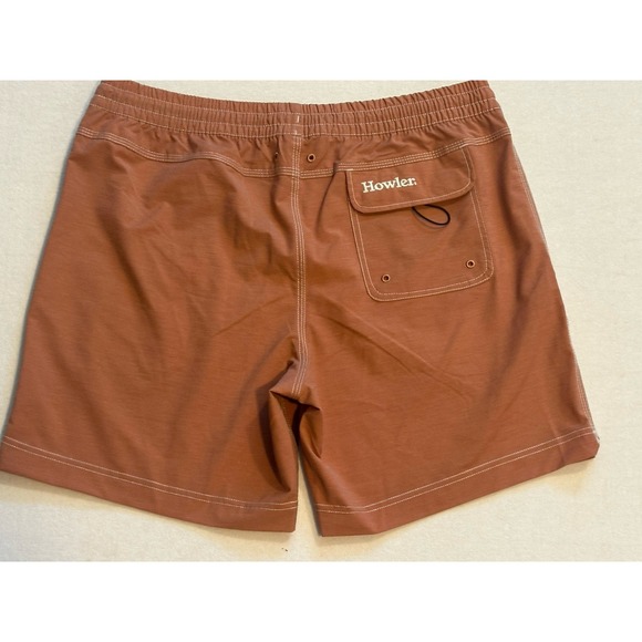 Howler Brothers Shorts Men's Sz 36 Deep Set Board Shorts in Adobe Rust Pockets - Picture 5 of 7